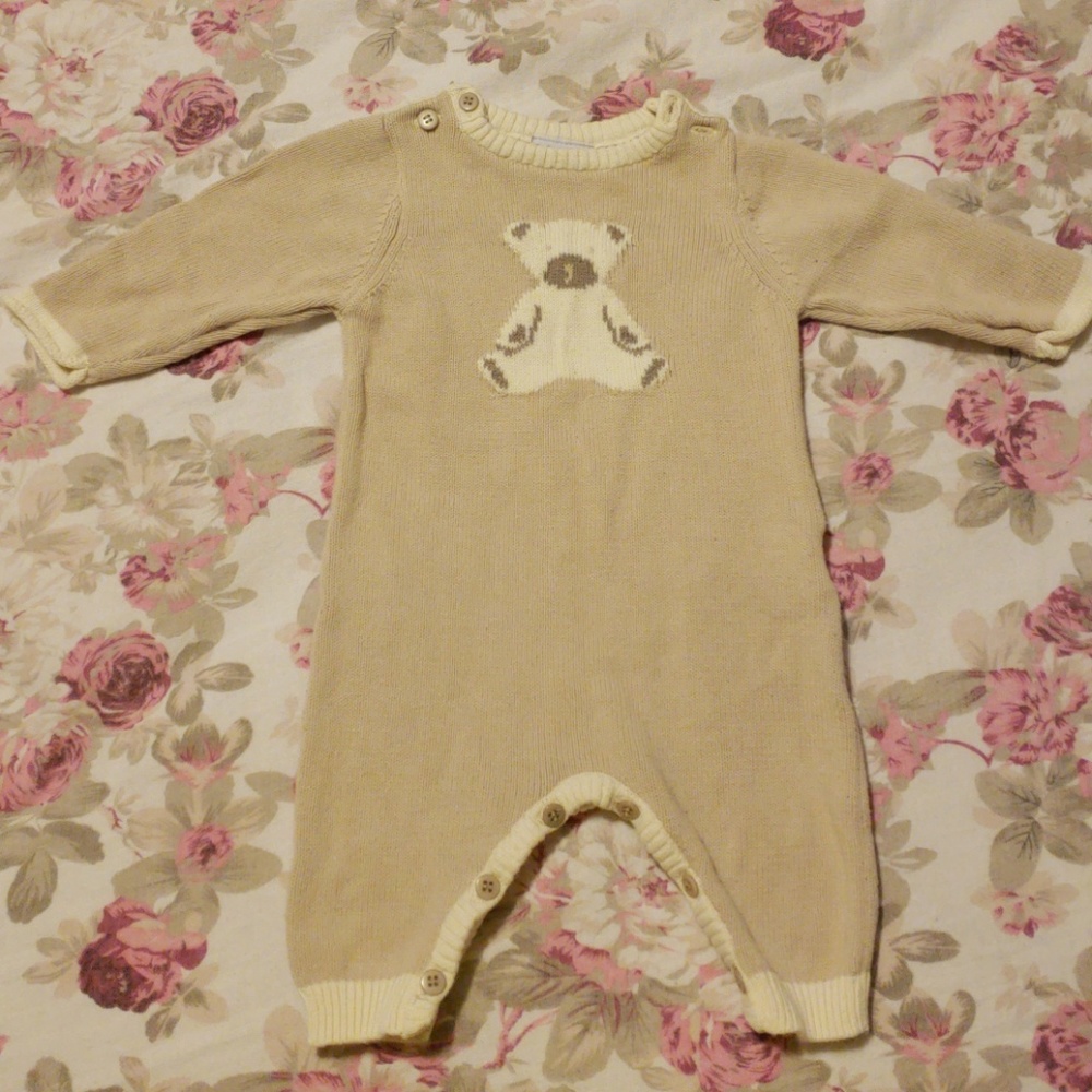 Brown and cream teddy bear bodysuit